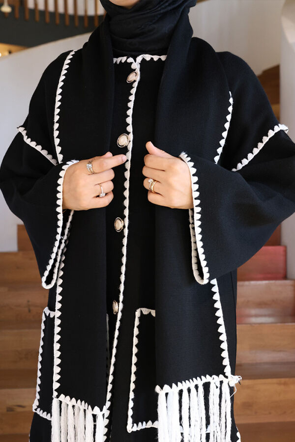 Triko Atkılı Hırka 12156 Siyah - 13