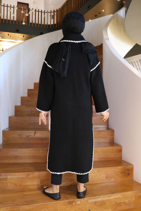 Triko Atkılı Hırka 12156 Siyah - 14