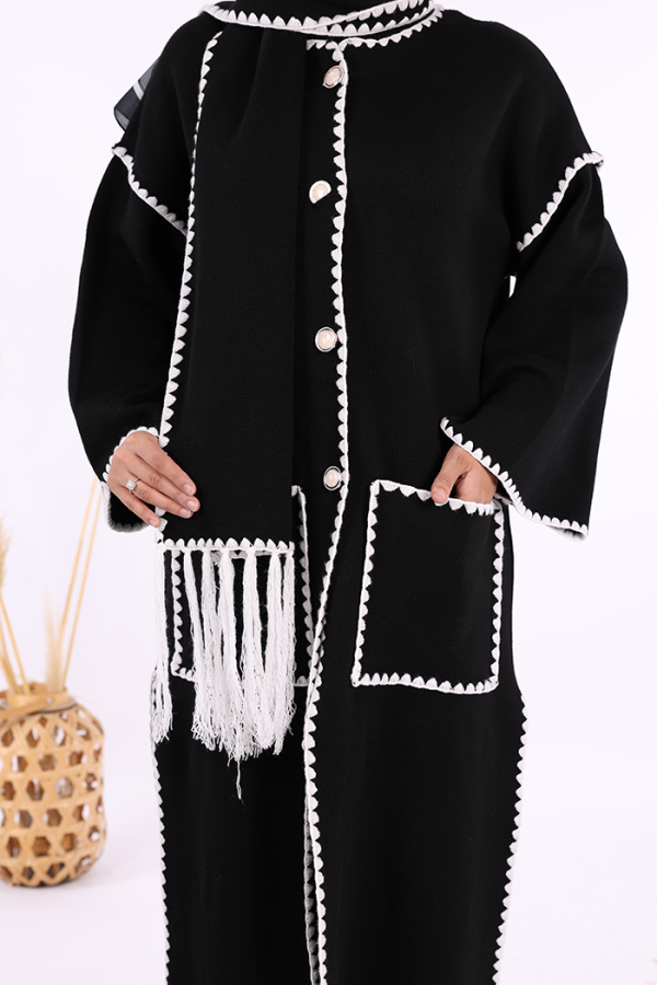 Triko Atkılı Hırka 12156 Siyah - 6