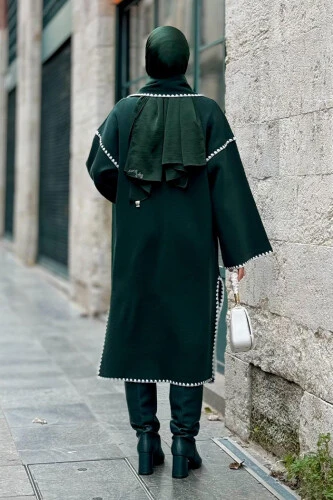 Triko Atkılı Hırka 12156 Zümrüt - 7