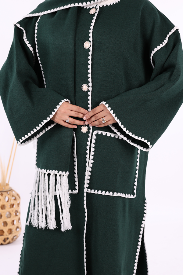 Triko Atkılı Hırka 12156 Zümrüt - 5