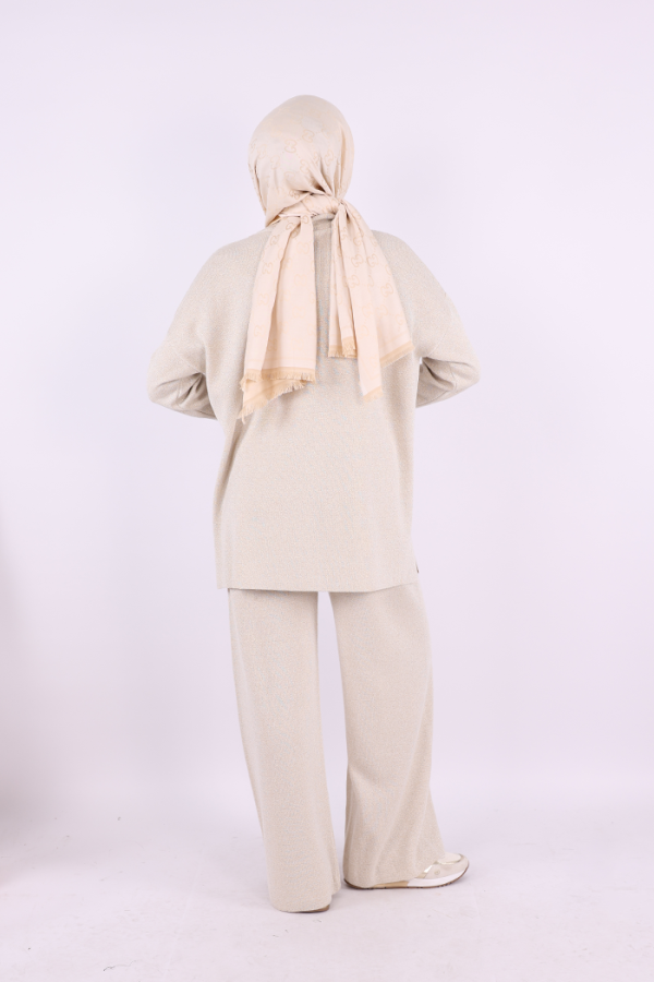 18197 Simli Triko Tunik Pantolon Takım Taş - 3
