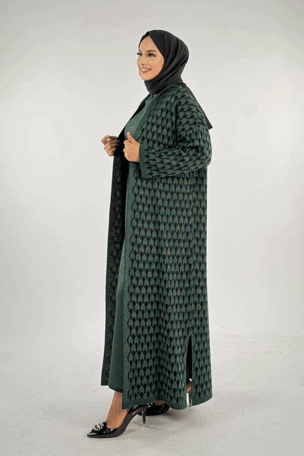 18321 Damla Desen Triko Hırka Zümrüt - 3