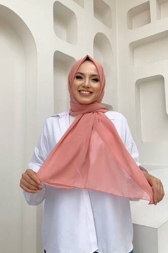 2019 Şifon Şal Açık Pudra - Bym Fashion