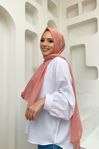 2019 Şifon Şal Açık Pudra - Bym Fashion (1)