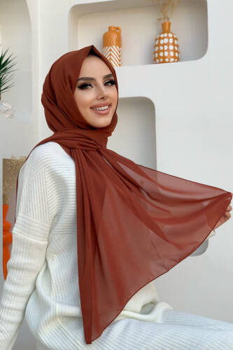 2019 Şifon Şal Kiremit - 1