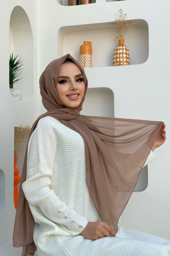 2019 Şifon Şal Vizon - 1