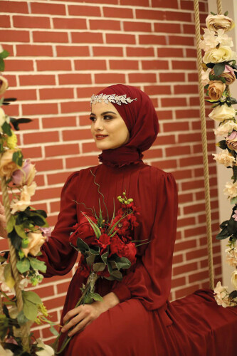 2020 Chiffon Shawl Claret Red - Bym Fashion