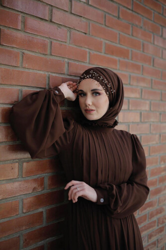 2020 شال شيفون بني - Bym Fashion