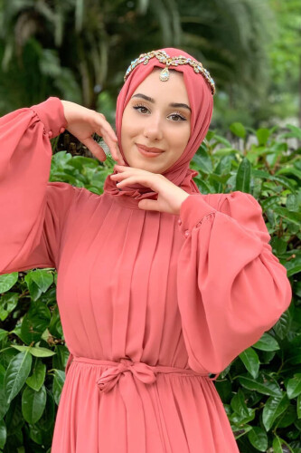 2020 Chiffon Shawl Salmon - Bym Fashion