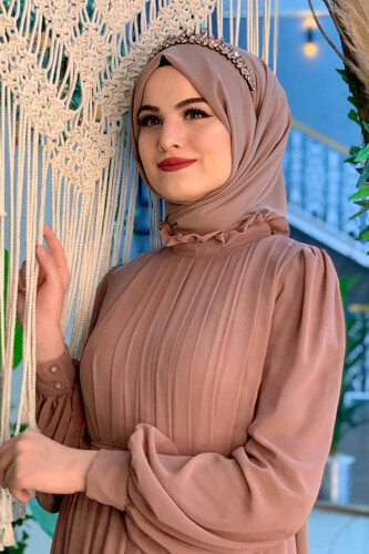 2020 Şifon Şal Vizon - 1