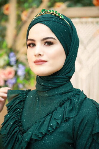 2021 Silvery Shawl Emerald - Bym Fashion