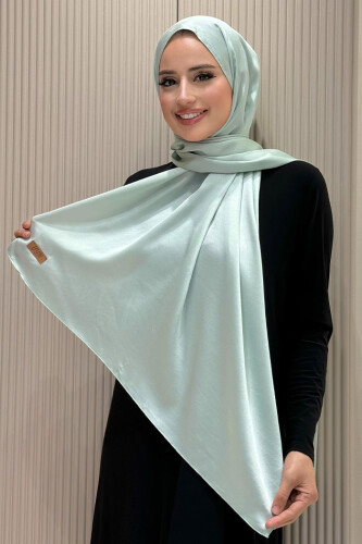 2024 Kobe Saten Şal Su Yeşili - Bym Fashion