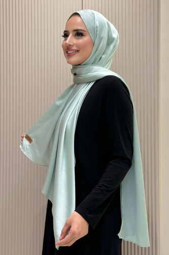 2024 Kobe Saten Şal Su Yeşili - Bym Fashion (1)
