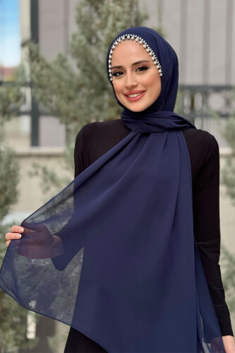 İncili Şal 2028 Lacivert - 1