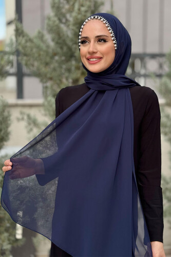 İncili Şal 2028 Lacivert - 3