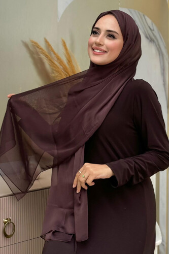 2049-1 Tek katlı janjan şal Kahverengi - Bym Fashion (1)