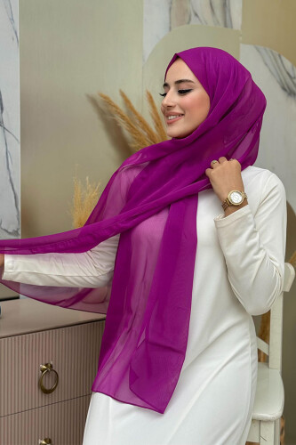 2049-1 Tek katlı janjan şal Mürdüm - Bym Fashion (1)