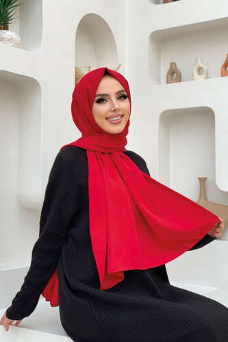 2050 Medine İpeği Şal Bordo - Bym Fashion