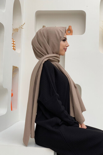 2051 Pamuk Caz Şal Vizon - Bym Fashion (1)
