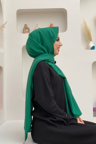 2051 Pamuk Caz Şal Zümrüt - Bym Fashion (1)