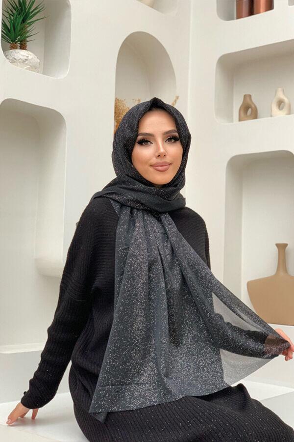 2060 شال فضي أسود - 1
