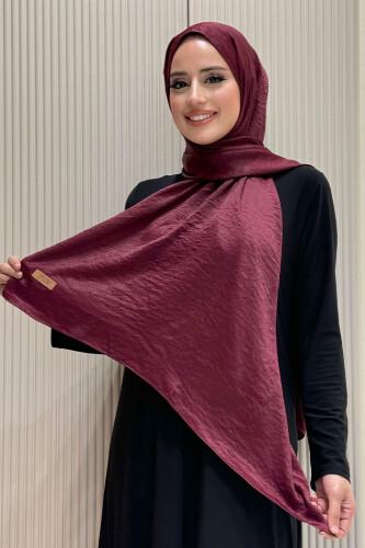 2070 Pamuk Bambu Şal Bordo - Bym Fashion