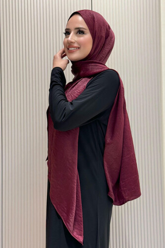 2070 Pamuk Bambu Şal Bordo - Bym Fashion (1)