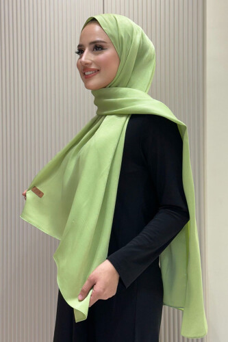 2070 Pamuk Bambu Şal Yağ Yeşili - Bym Fashion (1)