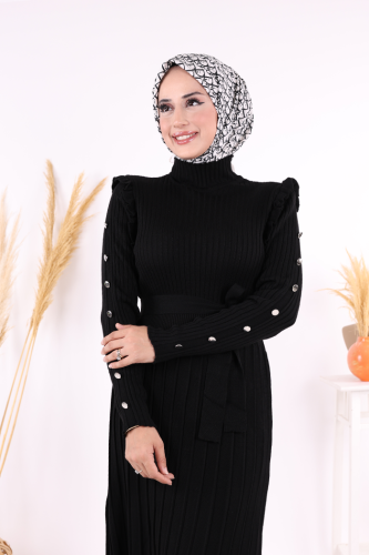 22204 فستان تريكو أسود - 8