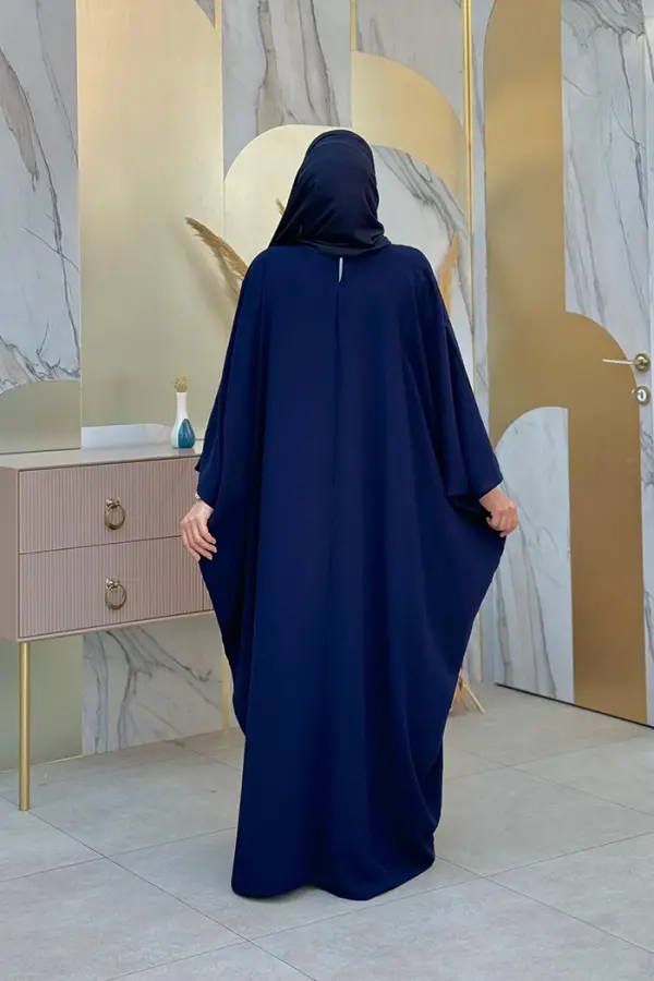 Şeritli Yandan Yırtmaç Detay Uzun Tunik 2742 Lacivert - 3