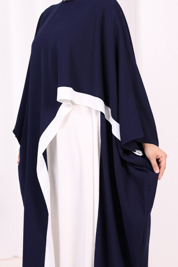 Şeritli Yandan Yırtmaç Detay Uzun Tunik 2742 Lacivert - 10