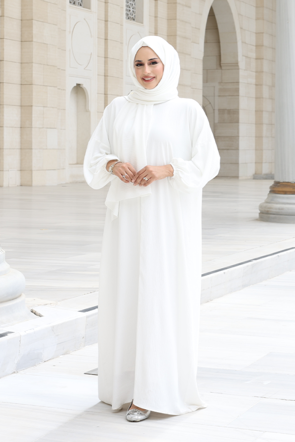 Şallı Namaz Elbisesi 3857 Ekru - 5
