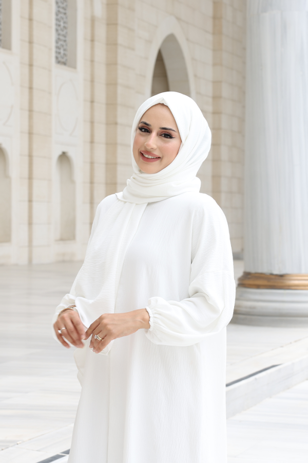 Şallı Namaz Elbisesi 3857 Ekru - 8