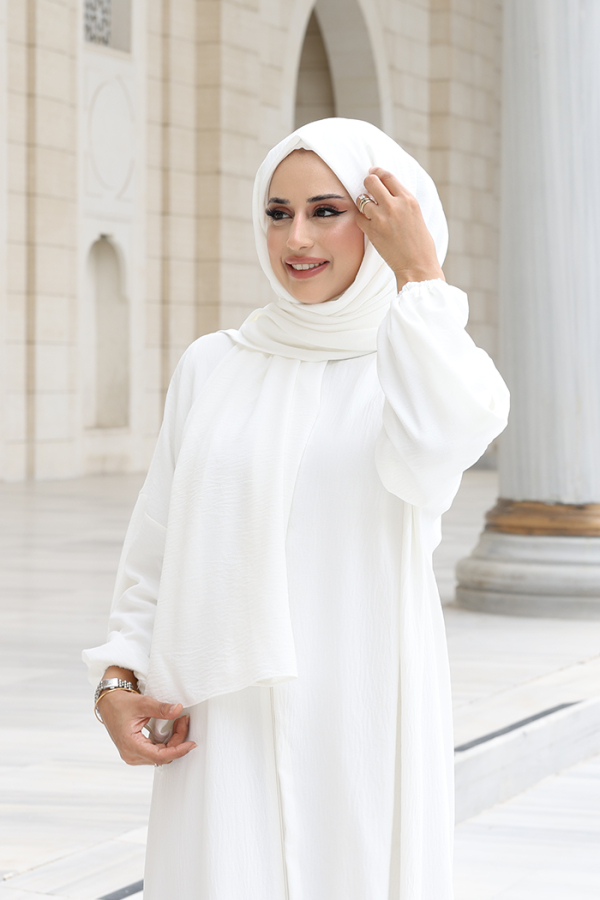 Şallı Namaz Elbisesi 3857 Ekru - 9