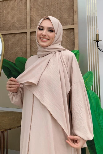 Şallı Namaz Elbisesi 3857 Taş - 4