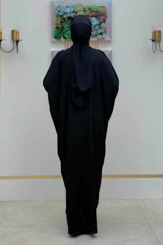 Taş Detaylı Yarasakol Elbise 3917 Siyah - Bym Fashion (1)