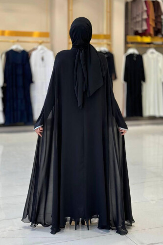 Elbise Abaya Takım 3921 Siyah - Bym Fashion (1)