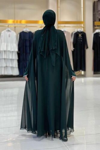 Elbise Abaya Takım 3921 Zümrüt - Bym Fashion (1)