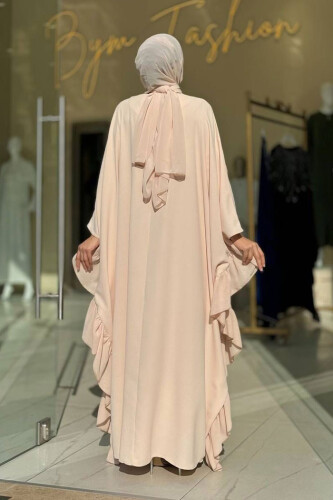 Fırfırlı Taş Detaylı Elbise 3936 Taş - Bym Fashion (1)