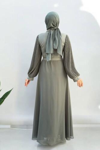 Pilise Kol Detaylı Elbise 3949 Mint - Bym Fashion (1)