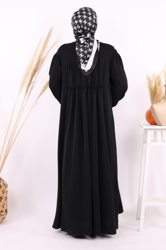 Kalp Robalı Elbise 6016 Siyah - 3