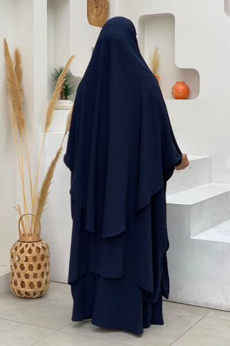 Sufleli Cilbab 6024 Lacivert - Bym Fashion (1)