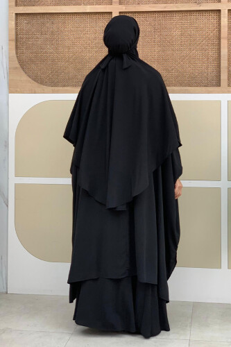 Sufleli Cilbab 6024 Siyah - Bym Fashion (1)