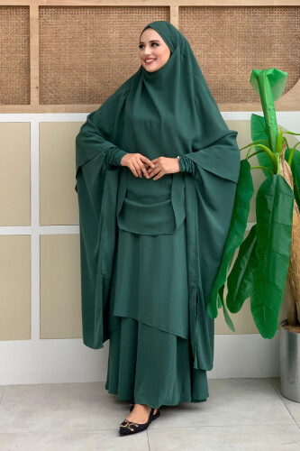 Sufleli Cilbab 6024 Zümrüt - Bym Fashion