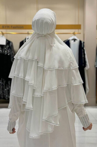 Taş Detaylı Sufle 6030 Ekru - Bym Fashion (1)