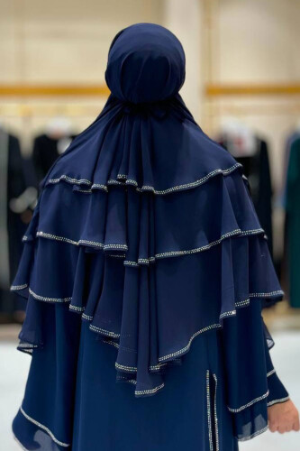 Taş Detaylı Sufle 6030 Lacivert - Bym Fashion (1)