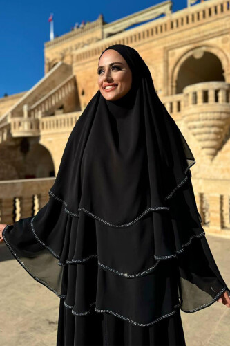 Taş Detaylı Sufle 6030 Siyah - Bym Fashion