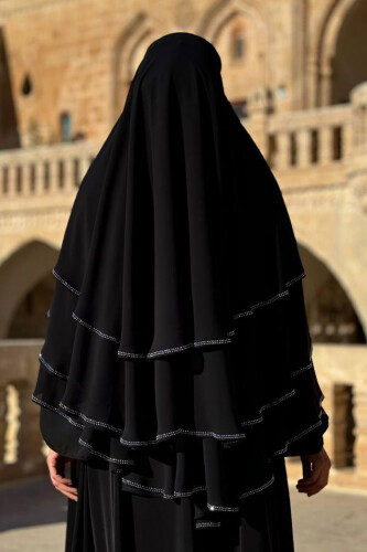 Taş Detaylı Sufle 6030 Siyah - Bym Fashion (1)