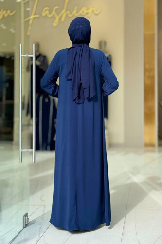 Taş Detaylı Elbise 6033 Lacivert - Bym Fashion (1)